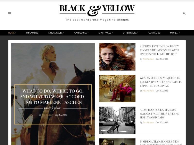 Скриншот главной страницы сайта Black And Yellow