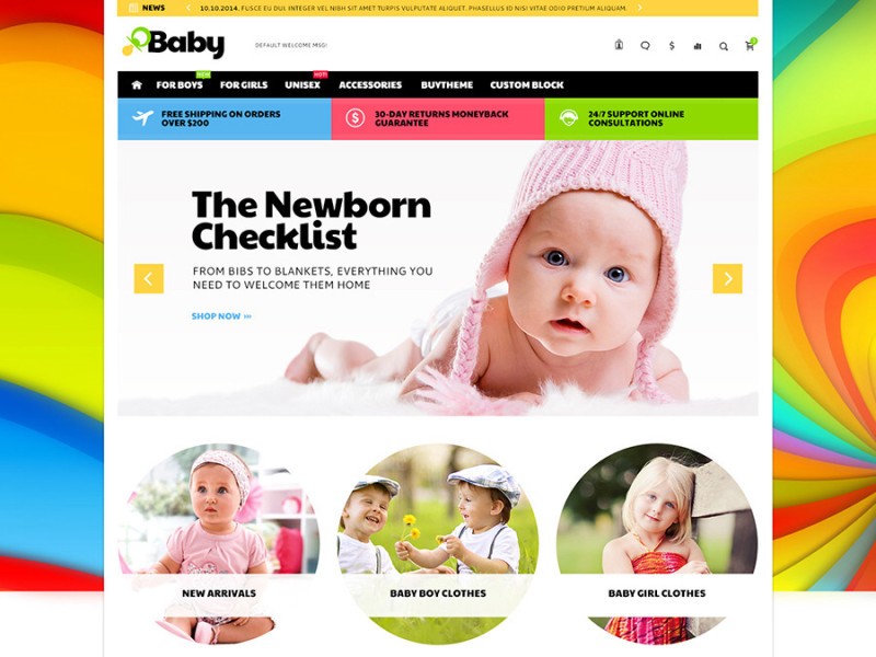Скриншот главной страницы Coolbaby - Kids